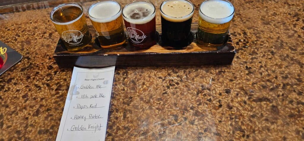 Beer Flight (top-left to bottom-right)